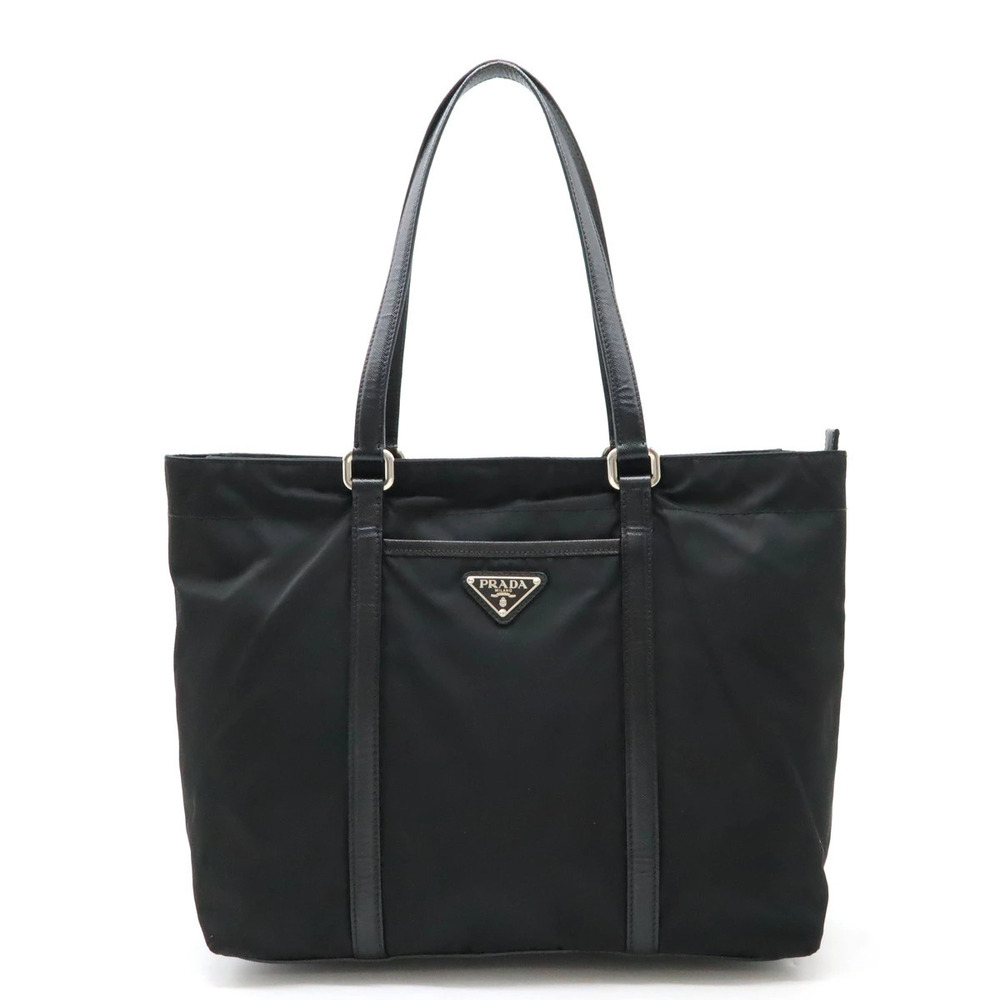 Prada Tote Tessuto Saffiano Bag Shoulder Hobo Leather NERO Black